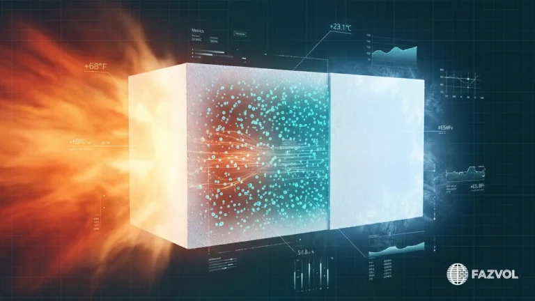 رسم توضيحي يُظهر فعالية العزل الحراري للبلك الأبيض ضد الحرارة الشديدة.