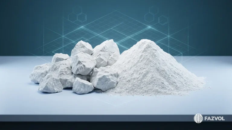 صخور ومسحوق الجير الأبيض على سطح رمادي بخلفية هندسية.