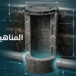 مقطع توضيحي لنظام منهول متكامل مصنوع من البلوك البركاني.