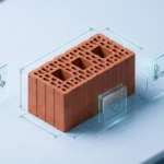 طوبة حمراء مثقوبة مع رسومات بيانية وأيقونات توضح خصائصها.