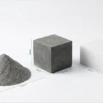 صورة توضح مراحل تصنيع الأسمنت من مسحوق إلى مكعبات خرسانية.